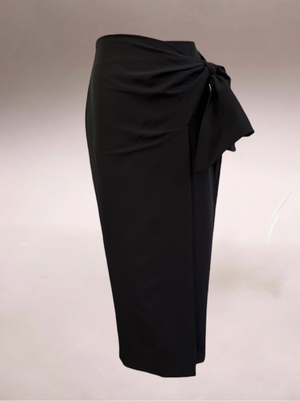 DONNA KARAN New York Classic Black Midi Wrap Skirt Size 8